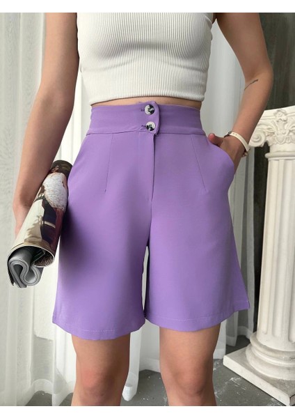Sptrns Düğmeli Şort MDL24326 Lila (Beden: S) fiyatları