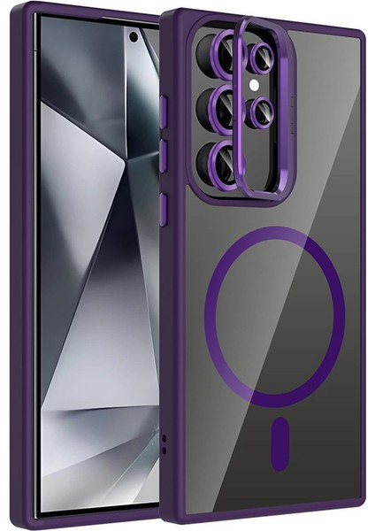 Joko Samsung Galaxy S25 Ultra Remim Lensli Magsafe Standlı Kapak - Derin Mor