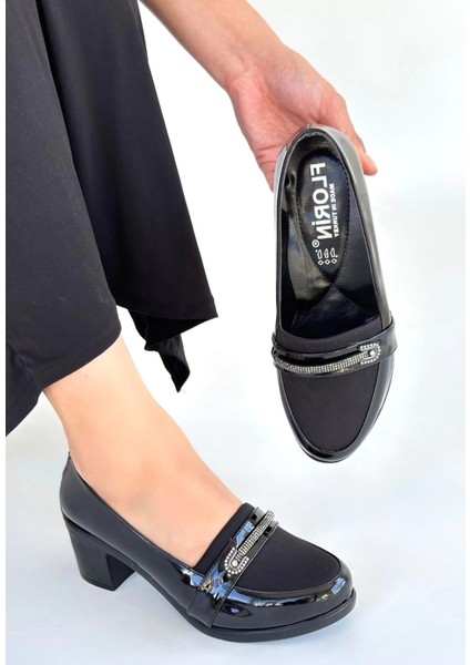 Sptrns Yoer Siyah Rugan Dolgu Topuk Ayakkabı (Numara: 37)