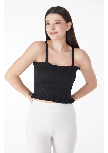 Sptrns Yazlık Triko Crop Siyah (Beden: Standart)