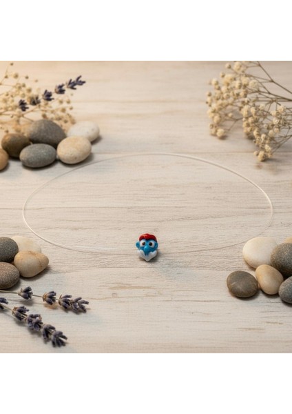 El Yapımı Porselen Şirin Baba Figürlü Kadın Kolye modelleri