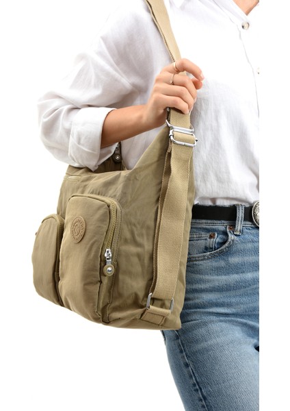 Sanmorris Glc Kadın 3021 Bölmeli Suya Dayanıklı Krinkıl Kumaş Çapraz Askılı Omuz ve Sırt Çantası fırsatları