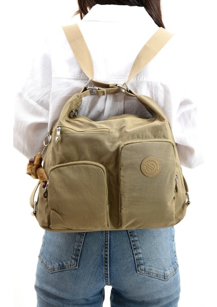 Sanmorris Glc Kadın 3021 Bölmeli Suya Dayanıklı Krinkıl Kumaş Çapraz Askılı Omuz ve Sırt Çantası indirimleri