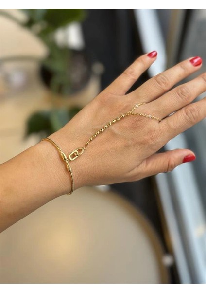 Taşlı Bilezik Şahmeran - Altın