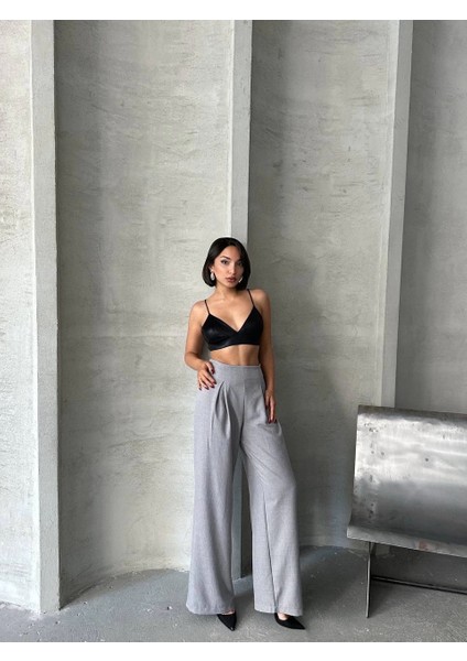 Sptrns Pileli Keten Pantolon S255046 Gri (Beden: M) modelleri
