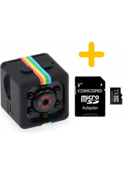 Mini SQ11 Kamera Full Hd Mikro Araç Kamerası Gece Görüşlü Taşınabilir Güvenlik Kaydedici 32GB Hafıza Kartı Hediyeli