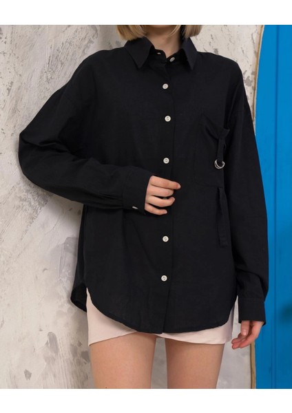 Sptrns Relax Fit Keten Gömlek Siyah S255349 (Beden: M) fiyatları