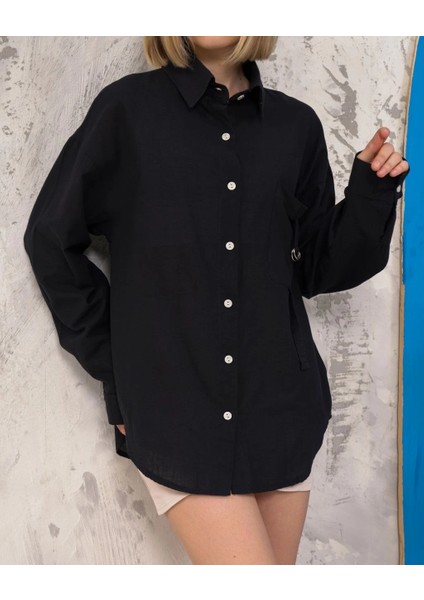 Sptrns Relax Fit Keten Gömlek Siyah S255349 (Beden: M) fırsatları