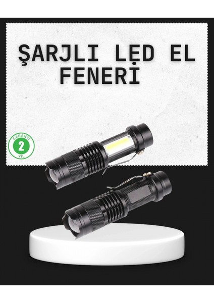 Odak Ayarlı 2000 Lümen Şarjlı LED El Feneri