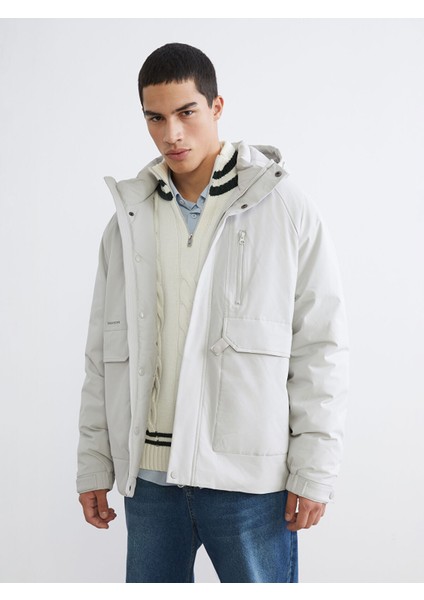 Yeni Sezon Standart Kalıp Kapüşonlu Erkek Parka