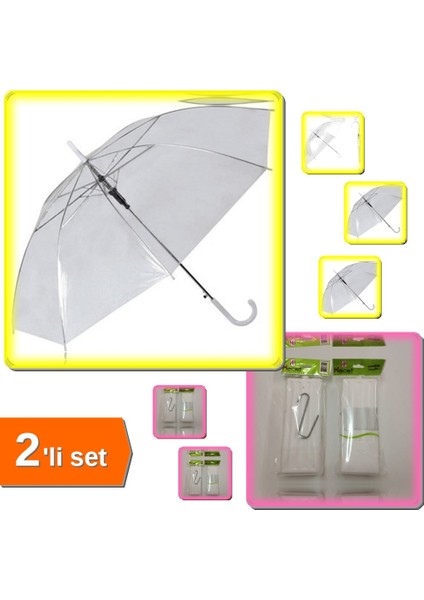 Şeffaf Şemsiye + Hava Nemlendirici Petek Suluğu 3 Adet - 2li Set H3W7A3