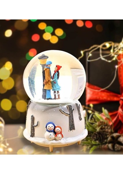 Isme Özel Sokak Lambası Romantik Aşıklar Orta Boy Işıklı Kar Küresi fırsatları