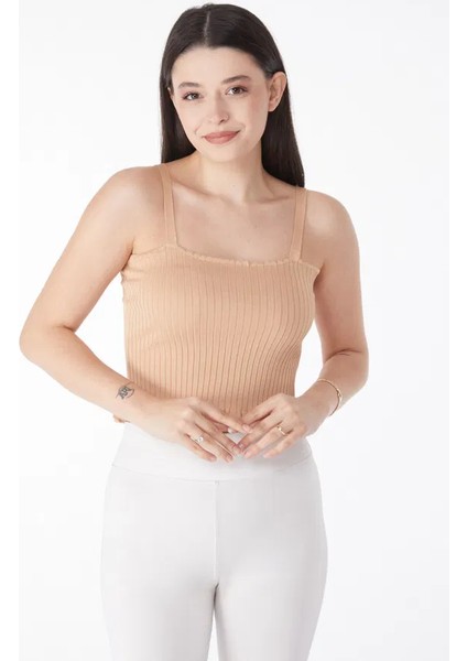 Sptrns Yazlık Triko Crop Vizon (Beden: Standart) fırsatları