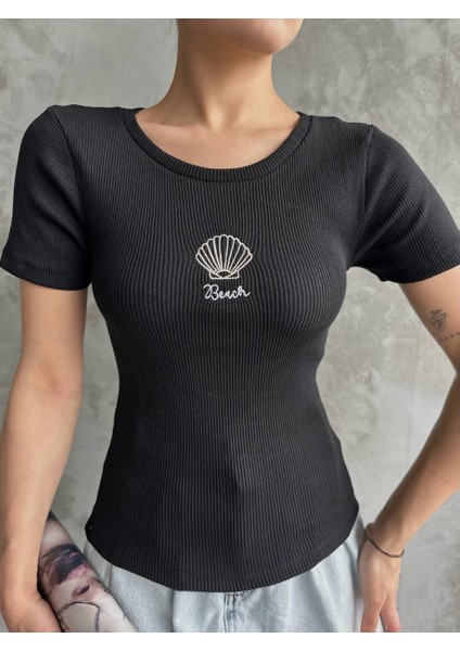 Sptrns Bac Nakışlı Bluz Siyah (Beden: Standart) fırsatları