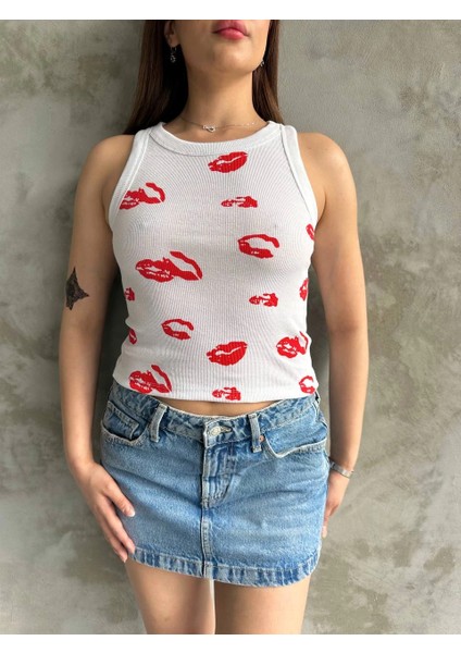 Sptrns Öpücük Baskılı Bluz Beyaz (Beden: Standart) fiyatları