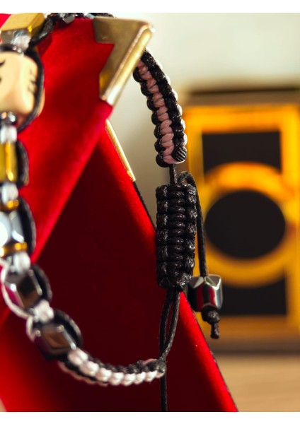 Makrome Örme Bileklik El Yapımı Kişiye Özel Harfli Bileklik Doğal Taş Hematit Bileklik fiyatları