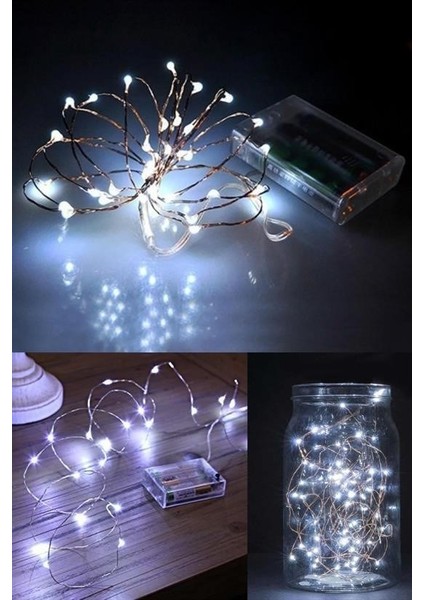 Pilli 5 Metre Dekoratif Peri LED Beyaz Aydınlatma Süsleme Lambası indirimleri