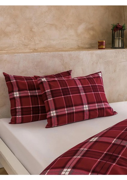 Home Kırmızı Ekose Desenli Pamuklu Çift Kişilik Nevresim Seti 200X220 cm modelleri