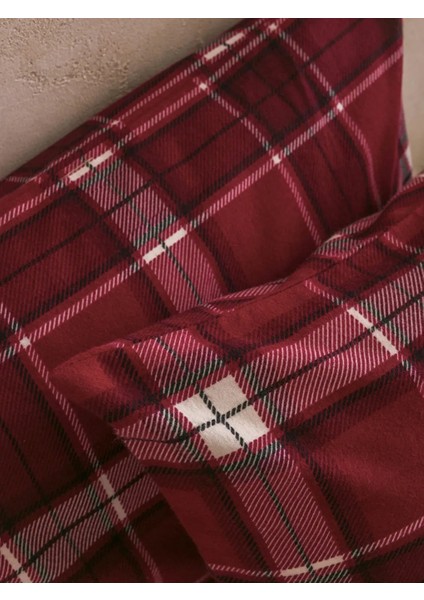 Home Kırmızı Ekose Desenli Pamuklu Çift Kişilik Nevresim Seti 200X220 cm fırsatları