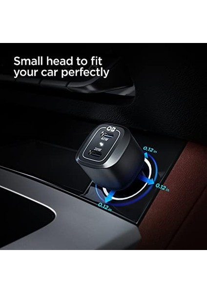 65W Usb-C 2 Port Araç Içi Hızlı Şarj Aleti Pps Destekli Akım Korumalı Güç & & iPad & Type-C - ACP02562 fiyatları