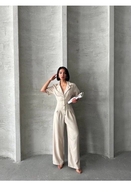 Sptrns Uzun Keten Tulum S255059 Bej (Beden: M) modelleri