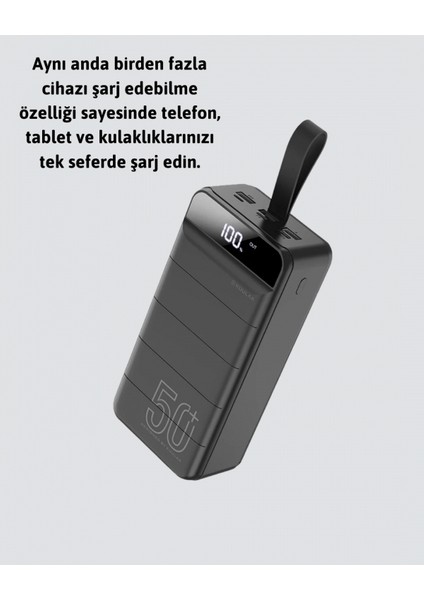 50.000 Mah Ultra Güçlü Powerbank 4 USB Çıkışlı, LED Dijital Göstergeli, Hızlı Şarj Destekli Taşınabilir Şarj Cihazı fırsatları