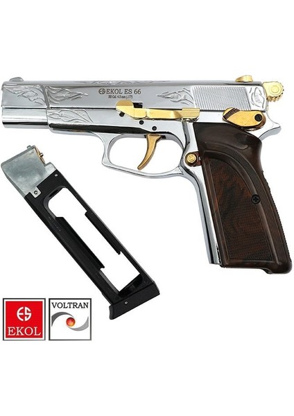 ES66 Parlak Beyaz Altın Işlemeli Airsoft