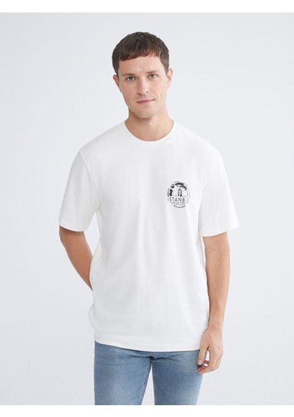 Yeni Sezon Bisiklet Yaka Istanbul Baskılı Erkek Tişört