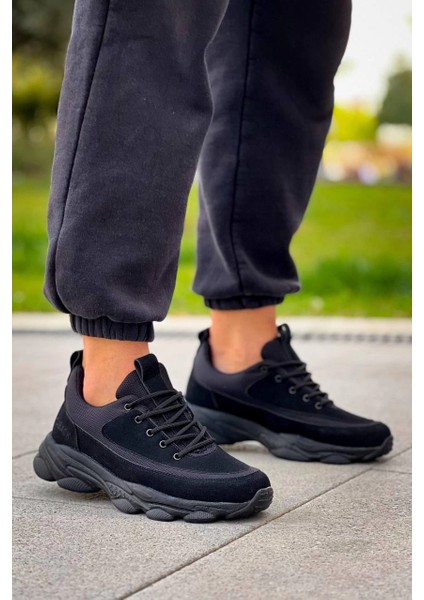 Lvsqvr KB-707 Kuback Siyah Süet Siyah Yüksek Taban Bağcıklı Günlük Erkek Ayakkabı (Numara: 42)