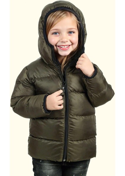Kız Çocuk Polarlı Kürklü Kapüşonlu Su Geçirmez Rüzgara Dayanıklı Şişme Kışlık Mont Kaban fiyatları