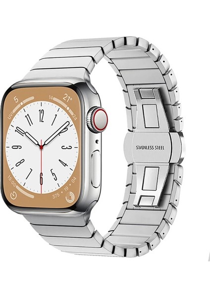 Apple Watch 42MM KR413 Fine Steel Kordon - Gümüş