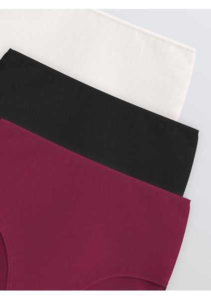 Yeni Sezon Yüksek Bel Düz Klasik Külot 3'lü modelleri