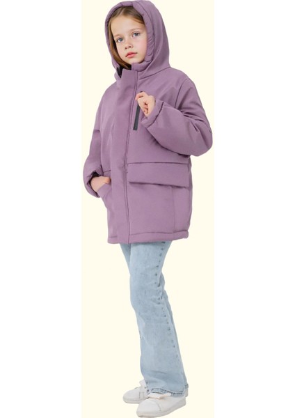 Kız Çocuk Kürklü Su ve Rüzgar Geçirmez Kapüşonlu 3 Kışlık Mont & Kaban & Parka modelleri