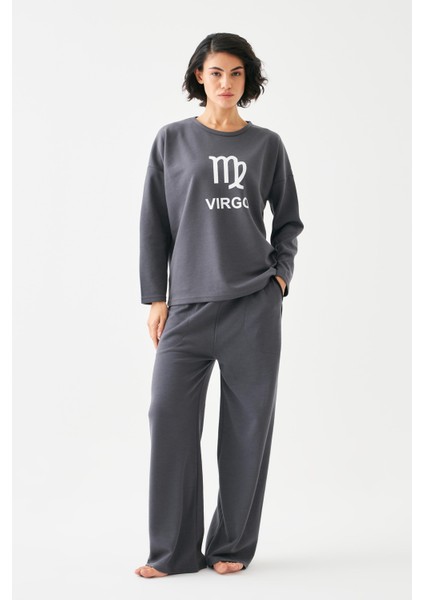 Kadın Füme Başak Burcu Oversize 2 Iplik Eşofman Ev Giyim Takımı fiyatları