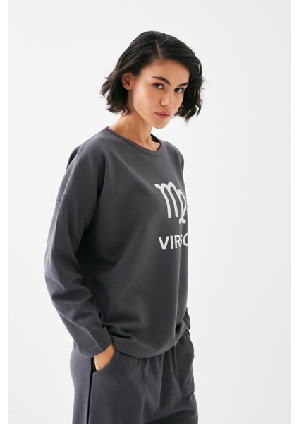 Kadın Füme Başak Burcu Oversize 2 Iplik Eşofman Ev Giyim Takımı fırsatları