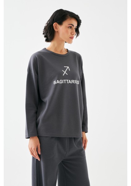 Kadın Füme Yay Burcu Oversize 2 Iplik Eşofman Ev Giyim Takımı modelleri