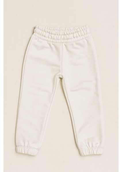 Erkek Çocuk %100 Pamuk Beli ve Paçası Lastikli Eşofman Altı - Beyaz (3-4 Yaş 8-9 Yaş) fiyatları