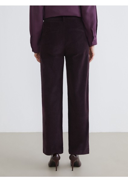 Yeni Sezon Standart Fit Kadife Kadın Pantolon fırsatları