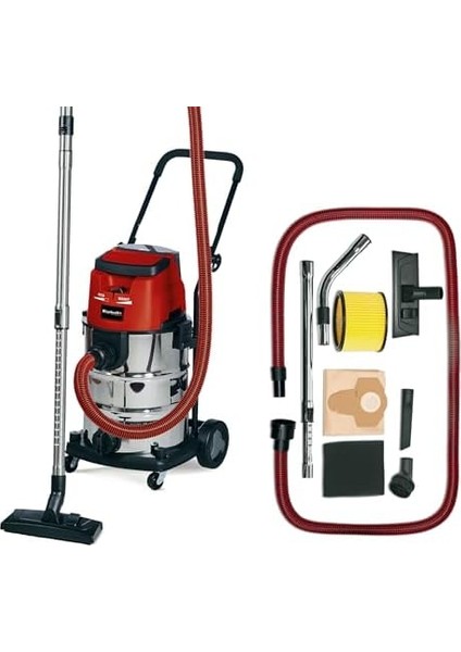 Akülü Islak/kuru Süpürge Te-Vc 36/30 Li S-Solo Power X- (36V, Eco/boost Modu, 30 L Paslanmaz Çelik Hazne, Üfleme Bağlantısı, 2,5 M Dayanıklı Hortum Dahil, Akü Dahil Değildir) - 2347140 fiyatları