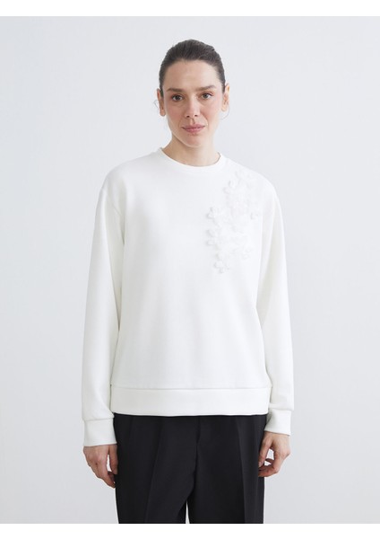 Yeni Sezon Bisiklet Yaka Kadın Sweatshirt