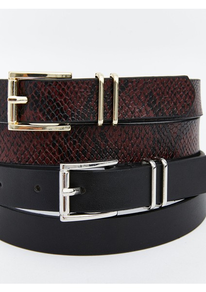 Yeni Sezon Deri Görünümlü Kadın Kemer 2'li fırsatları