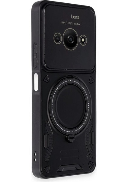 Xiaomi Poco C61 Kılıf Joy Lens Standlı Kapak - Siyah fiyatları