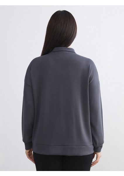 Yeni Sezon Büyük Beden Dik Yaka Kadın Sweatshirt fırsatları