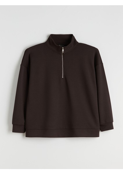 Yeni Sezon Büyük Beden Dik Yaka Kadın Sweatshirt indirimleri