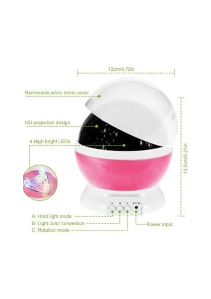 Yıldızlı Gökyüzü Projeksiyon Gece Lambası Bebek Lambası Ambians modelleri