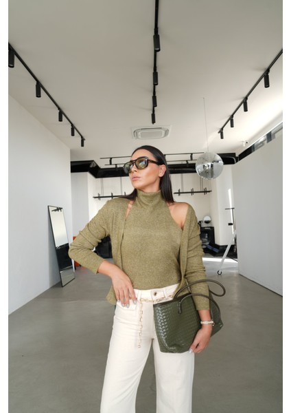 Kendinden Balıkçı Yaka Body Detaylı Triko Hırka indirimleri