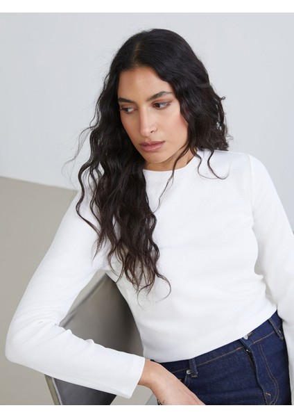 Yeni Sezon Bisiklet Yaka Taşlı Kadın Tişört