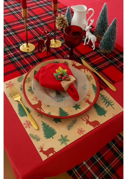 40 Adet Renkli Yılbaşı Masa Sunum Kağıdı Sofra Dekoru Kağıdı Doğal Kraft Servis Altlığı modelleri