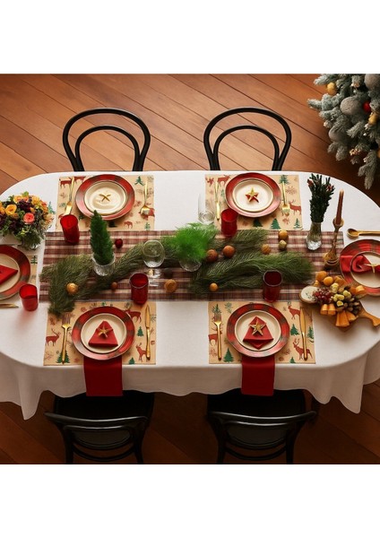 40 Adet Renkli Yılbaşı Masa Sunum Kağıdı Sofra Dekoru Kağıdı Doğal Kraft Servis Altlığı fırsatları