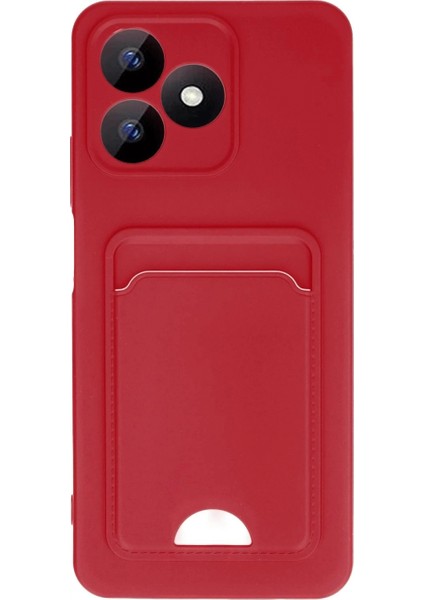 Realme Note 50 4g Kılıf Kelvin Kartvizitli Silikon - Kırmızı